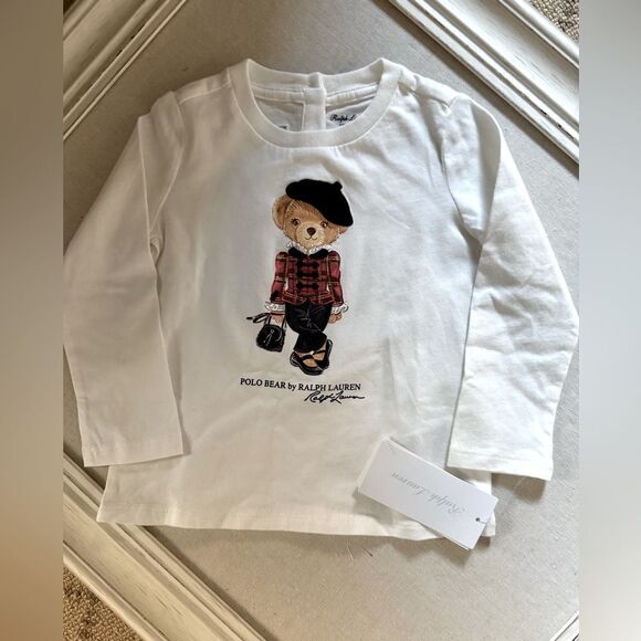 Ralph Lauren Holiday Polo Bear long sleeve tshirt 12 months NWT